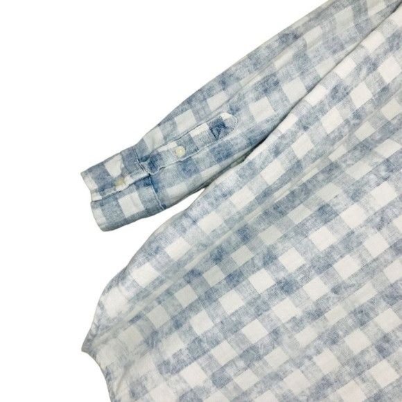 AEROPOSTALE 100% Cotton Checkered Denim Button Down Shirt Size Medium - Picture 6 of 11